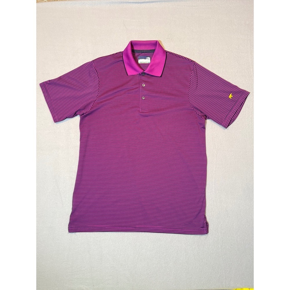 Golden Bear Jack Nicklaus Mens Purple Striped Golf Polo Shirt Size Medium